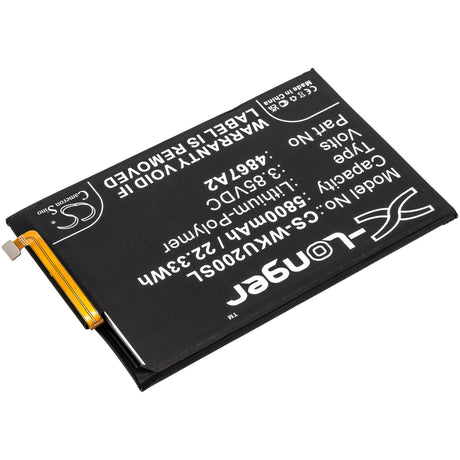 3.85V, Li-Polymer, 5800mAh, SmartPhone battery fits Wiko, 4867a2, Power U20, U30, 22.33Wh Mobile, SmartPhone Cameron Sino Technology Limited (Smartphone)