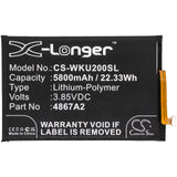 3.85V, Li-Polymer, 5800mAh, SmartPhone battery fits Wiko, 4867a2, Power U20, U30, 22.33Wh Mobile, SmartPhone Cameron Sino Technology Limited (Smartphone)