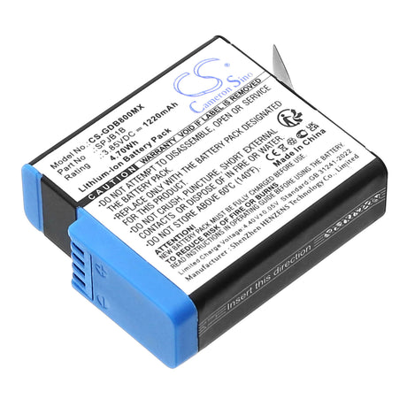 3.85V, Li-ion, 1220mAh, Camera battery fits Gopro, 601-10197-00, 601-10197-00, Aabat-001, 4.697Wh Camera Cameron Sino Technology Limited (Camera)