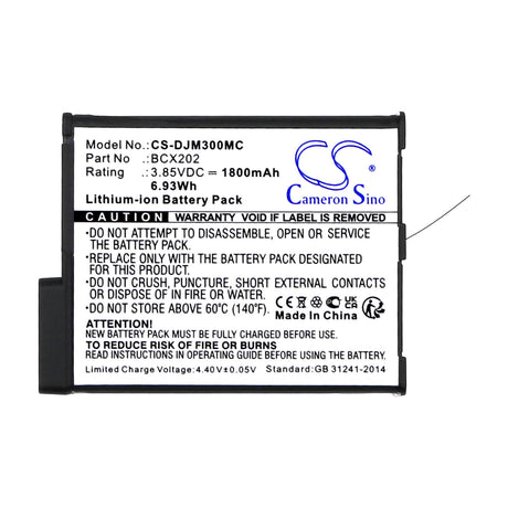 3.85V, Li-ion, 1800mAh, Camera battery fits Dji, Bcx202, Osmo Action 3, Osmo Action 4, 6.93Wh Camera Cameron Sino Technology Limited (Camera)