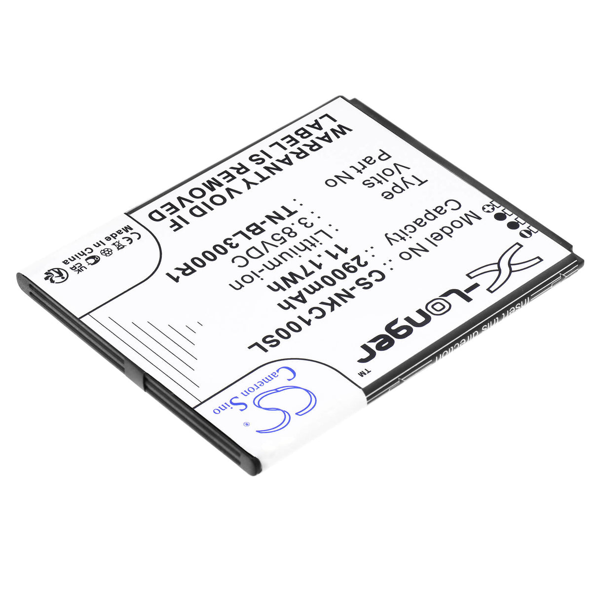 3.85V, Li-ion, 2900mAh, SmartPhone battery fits Nokia, Tn-bl3000r1, C100, C100 2022, 11.17Wh Mobile, SmartPhone Cameron Sino Technology Limited (Smartphone)