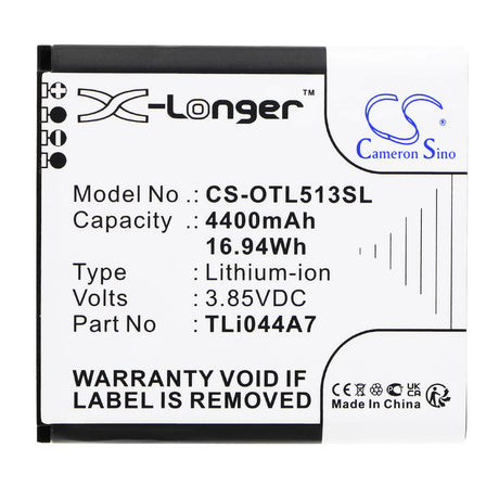 3.85V, Li-ion, 4400mAh, Hotspot battery fits Alcatel, Tli044a7, Link Zone 5g Uw, Mw513u, 16.94Wh Hotspot Cameron Sino Technology Limited