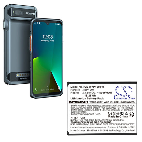3.85V, Li-ion, 5000mAh, Two-Way Radio battery fits Hytera, Bp4901, Pnc560, 19.25Wh Two-Way Radio Cameron Sino Technology Limited