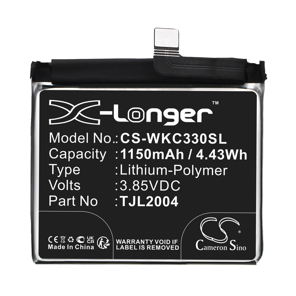 3.85V, Li-Polymer, 1150mAh, SmartPhone battery fits Wiko, Tjl2004, C330, Rakuten Mini, 4.43Wh Mobile, SmartPhone Cameron Sino Technology Limited (Smartphone)