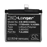 3.85V, Li-Polymer, 1150mAh, SmartPhone battery fits Wiko, Tjl2004, C330, Rakuten Mini, 4.43Wh Mobile, SmartPhone Cameron Sino Technology Limited (Smartphone)
