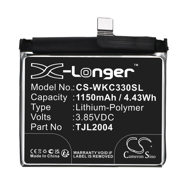 3.85V, Li-Polymer, 1150mAh, SmartPhone battery fits Wiko, Tjl2004, C330, Rakuten Mini, 4.43Wh Mobile, SmartPhone Cameron Sino Technology Limited (Smartphone)