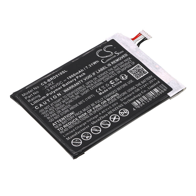 3.85V, Li-Polymer, 1900mAh, batterie de smartphone compatible avec Brondi, Jlwz, 510 S Hd, 7.32Wh Mobile, Smartphone Cameron Sino Technology Limited (Smartphone)