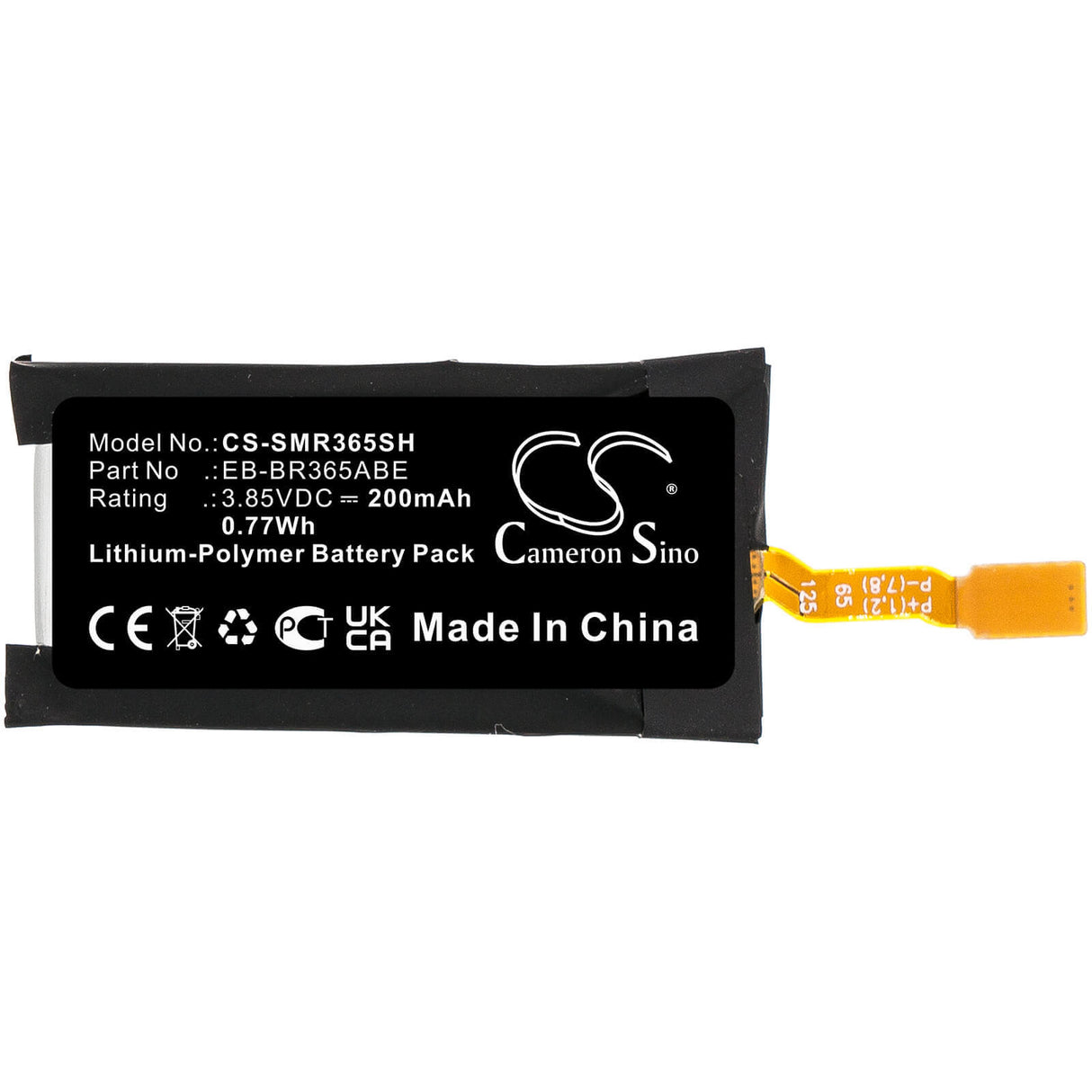 3.85V, Li-Polymer, 200mAh, Smartwatch battery fits Samsung, Eb-br365abe, Gear Fit 2 Pro, Sm-r365, 0.77Wh Smartwatch Cameron Sino Technology Limited