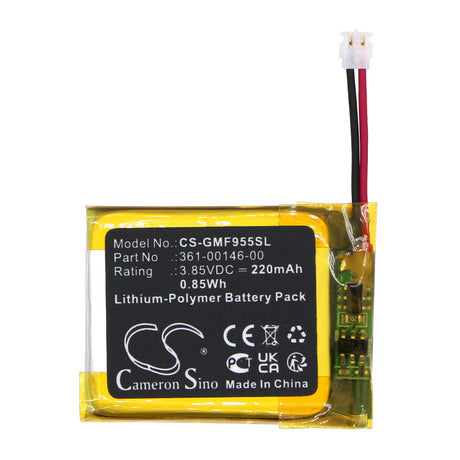 3.85V, Li-Polymer, 220mAh, Smartwatch Battery fits Garmin, Forerunner 955 Solar, 0.85Wh Smartwatch Cameron Sino Technology Limited