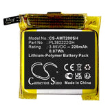 3.85V, Li-Polymer, 225mAh, Smartwatch battery fits Amazfit, Pl382222gh, A2009, A2017, 0.87Wh Smartwatch Cameron Sino Technology Limited