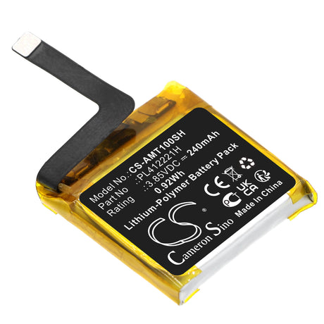 3.85V, Li-Polymer, 240mAh, Smartwatch battery fits Amazfit, Pl412221h, A1913, A1914, 0.92Wh Smartwatch Cameron Sino Technology Limited