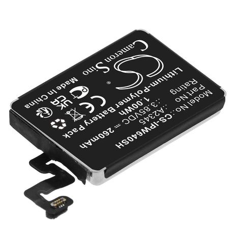 3.85V, Li-Polymer, 260mAh, Smartwatch battery fits Apple, A2345, Watch Series S6 40mm, 1.00Wh Smartwatch Cameron Sino Technology Limited