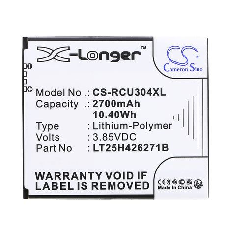 3.85V, Li-Polymer, 2700mAh, SmartPhone battery fits Blu, At&t, Wiko, Cricket, Lt25h426271b, Calypso, Radiant Core, 10.4Wh Mobile, SmartPhone Cameron Sino Technology Limited (Smartphone)