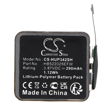 3.87V, Li-Polymer, 290mAh, Smartwatch battery fits Huawei, Hb522025efw, Watch Gt3 42mm, Watch Gt3 Pro 42mm, 1.12Wh Smartwatch Cameron Sino Technology Limited