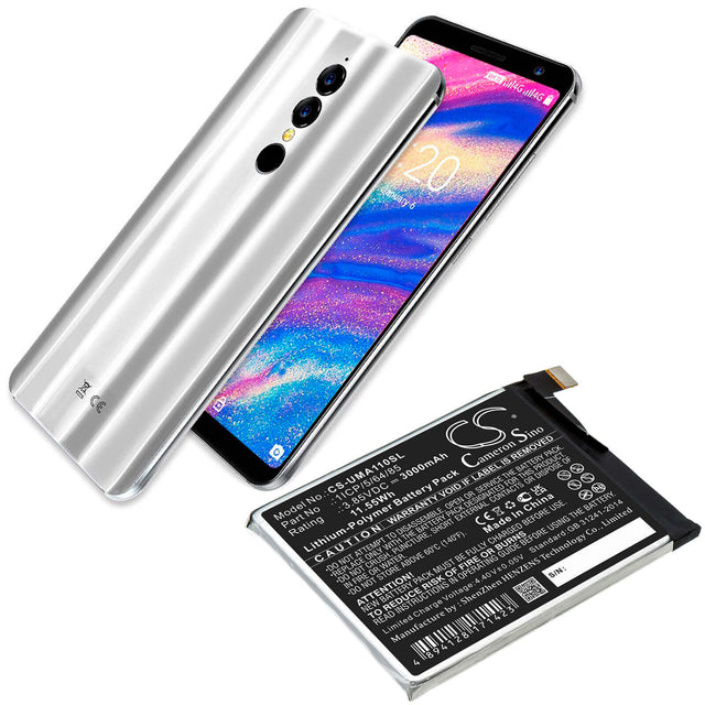 3.85V, Li-Polymer, 3000mAh, SmartPhone battery fits Umi, 1icp/5/64/85, Umidigi A1 Pro, 11.55Wh Mobile, SmartPhone Cameron Sino Technology Limited (Smartphone)