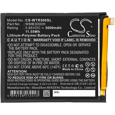3.85V, Li-Polymer, 3000mAh, SmartPhone battery fits Walton, Wmb3000h, Primo R5, 11.55Wh Mobile, SmartPhone Cameron Sino Technology Limited (Smartphone)