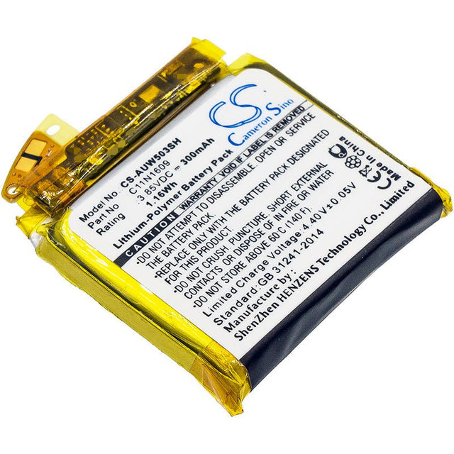 3.85V, Li-Polymer, 300mAh, Smartwatch battery fits Asus, Wi503q, Zenwatch 3, 1.16Wh Smartwatch Cameron Sino Technology Limited
