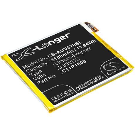 3.85V, Li-Polymer, 3100mAh, SmartPhone battery fits Asus, C11p1608, A002a, V570kl, 11.94Wh Mobile, SmartPhone Cameron Sino Technology Limited (Smartphone)