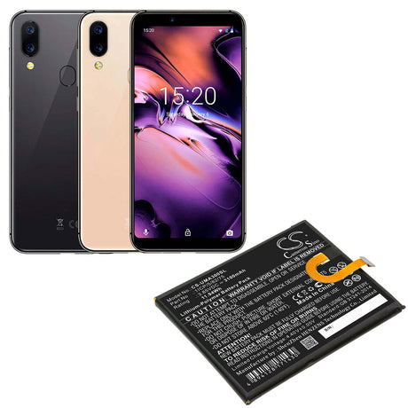 3.85V, Li-Polymer, 3100mAh, SmartPhone battery fits Umi, 1icp/5/82/75, Umidigi A3, 11.94Wh Mobile, SmartPhone Cameron Sino Technology Limited (Smartphone)