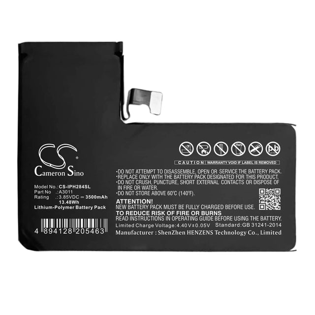 3.85V, Li-Polymer, 3500mAh, SmartPhone battery fits Apple, A3011, A2848, A3101, 13.48Wh Mobile, SmartPhone Cameron Sino Technology Limited (Smartphone)