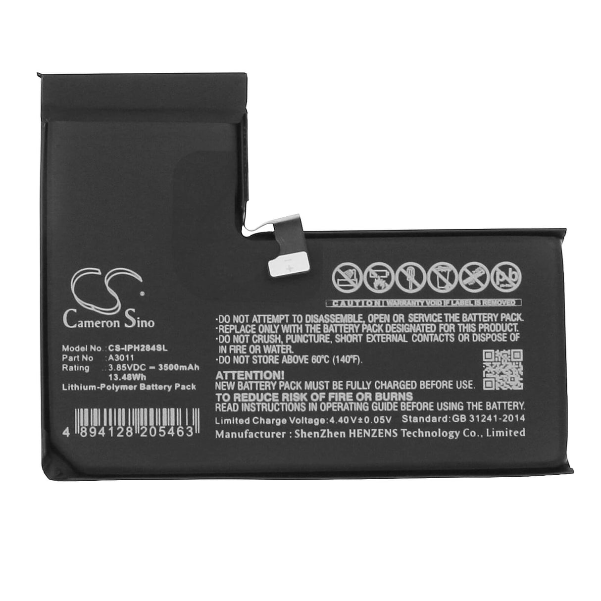3.85V, Li-Polymer, 3500mAh, SmartPhone battery fits Apple, A3011, A2848, A3101, 13.48Wh Mobile, SmartPhone Cameron Sino Technology Limited (Smartphone)