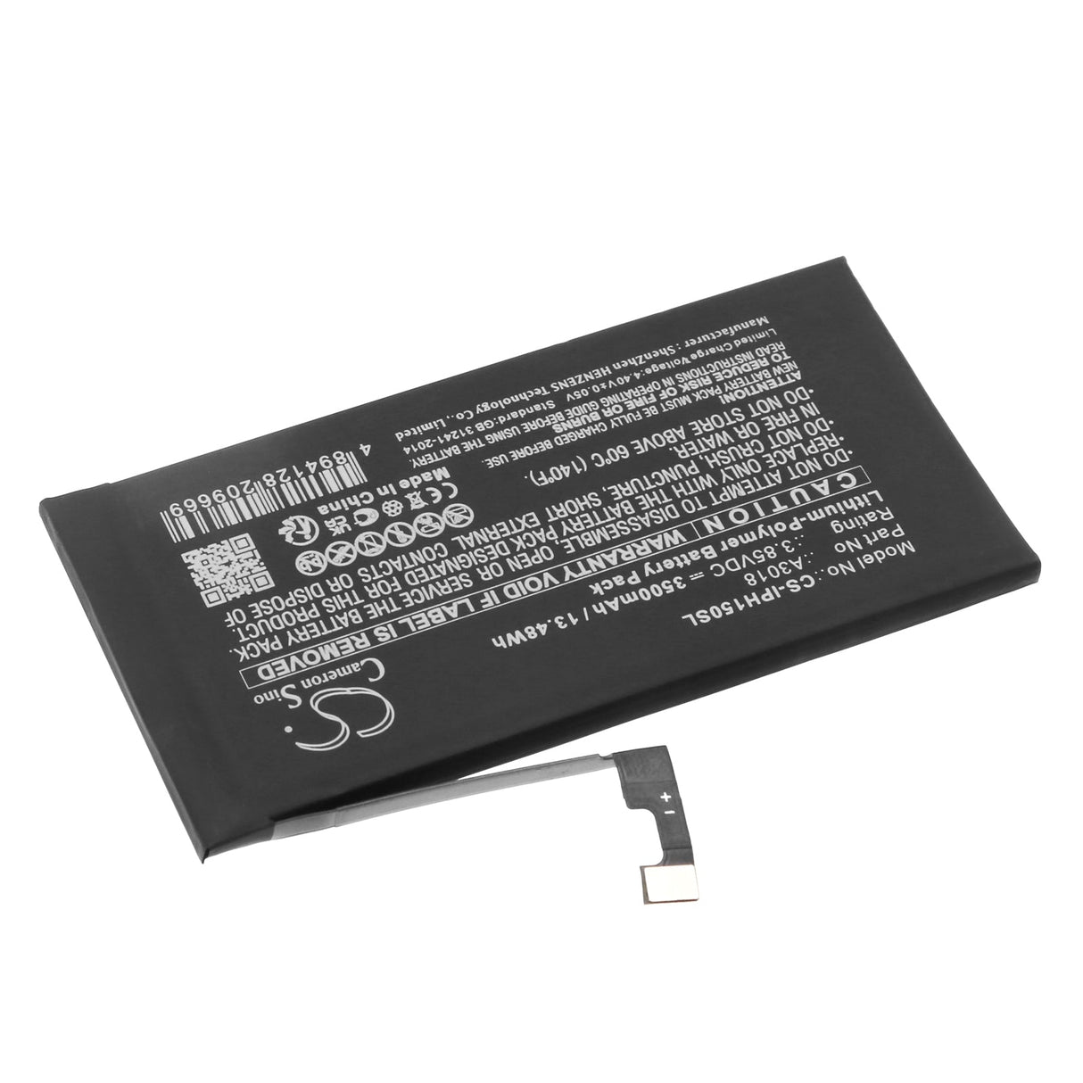3.85V, Li-Polymer, 3500mAh, SmartPhone battery fits Apple, A3018, Iphone 15, 13.48Wh Mobile, SmartPhone Cameron Sino Technology Limited (Smartphone)