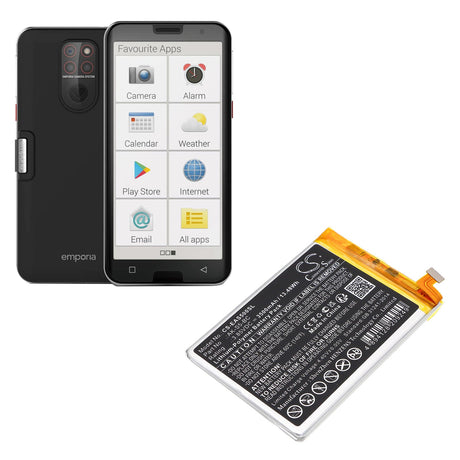 3.85V, Li-Polymer, 3500mAh, SmartPhone battery fits Emporia, Ak-s5 (v2), Ems5, Smart 5, 13.48Wh Mobile, SmartPhone Cameron Sino Technology Limited (Smartphone)