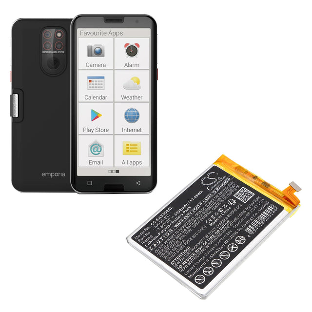 3.85V, Li-Polymer, 3500mAh, SmartPhone battery fits Emporia, Ak-s5 (v2), Ems5, Smart 5, 13.48Wh Mobile, SmartPhone Cameron Sino Technology Limited (Smartphone)