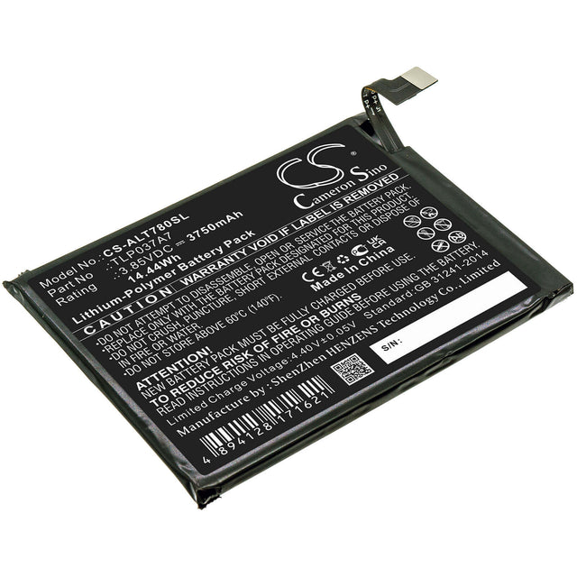 3.85V, Li-Polymer, 3750mAh, SmartPhone battery fits Alcatel, Tlp037a7, Plex, T780h, 14.44Wh Mobile, SmartPhone Cameron Sino Technology Limited (Smartphone)