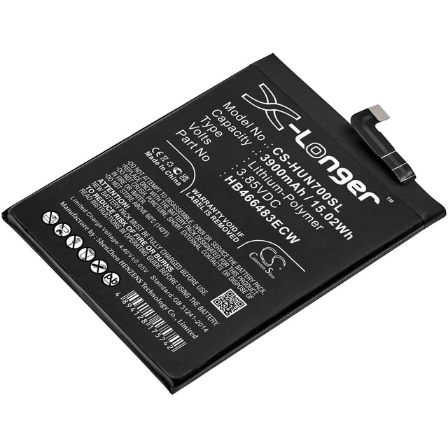 3.85V, Li-Polymer, 3900mAh, SmartPhone battery fits Huawei, Hb466483ecw, Jef-an00, Jef-an20, 15.02Wh Mobile, SmartPhone Cameron Sino Technology Limited (Smartphone)