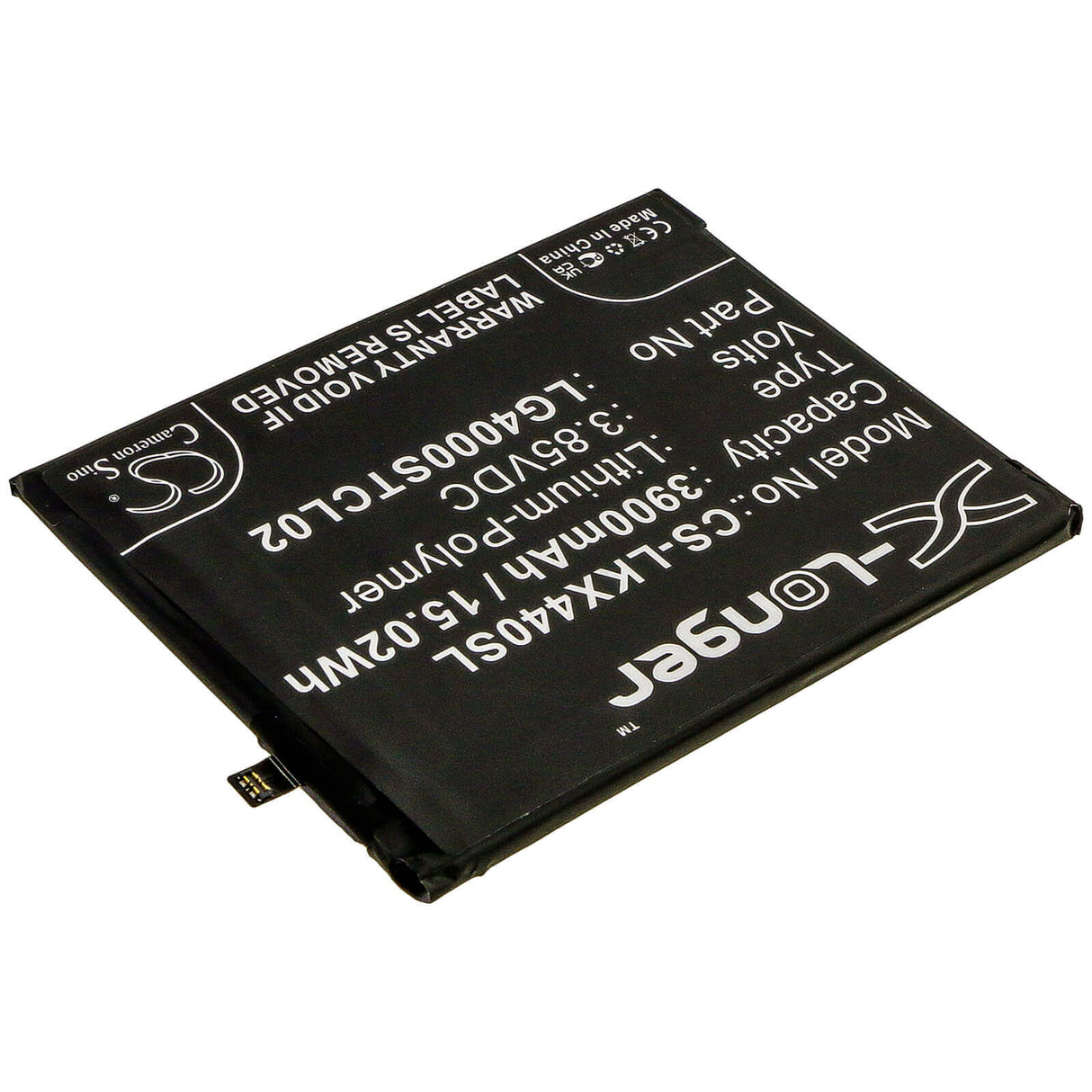 3.85V, Li-Polymer, 3900mAh, SmartPhone battery fits Lg, Lg4000stcl02, Lmx440im, W30 2019, 15.02Wh Mobile, SmartPhone Cameron Sino Technology Limited (Smartphone)