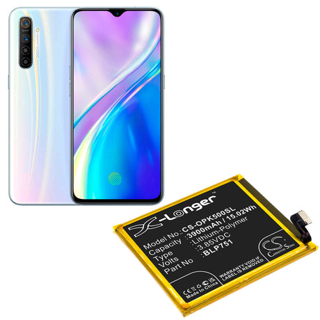 3.85V, Li-Polymer, 3900mAh, SmartPhone battery fits Oppo, Blp751, K5, Pcnm00, 15.02Wh Mobile, SmartPhone Cameron Sino Technology Limited (Smartphone)