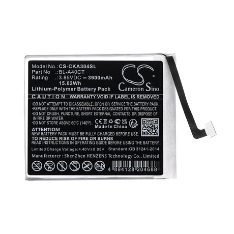 3.85V, Li-Polymer, 3900mAh, SmartPhone battery fits Cricket, Bl-a40ct, Innovate E 5g, Sn304ae, 15.02Wh Mobile, SmartPhone Cameron Sino Technology Limited (Smartphone)
