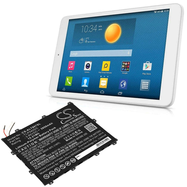 3.85V, Li-Polymer, 3950mAh, Tablet battery fits Alcatel, Tlp040dc, One Touch Pixi 3 8, Ot-8070, 15.21Wh Tablet Cameron Sino Technology Limited (Suspended)