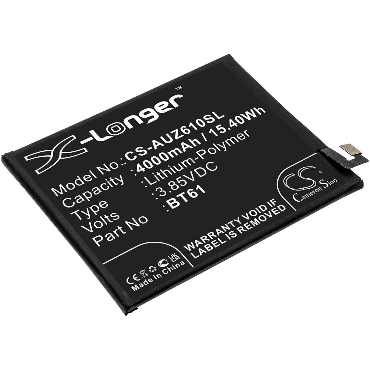 3.85V, Li-Polymer, 4000mAh, SmartPhone battery fits Acer, Atl456579, Liquid Z6 Plus, 15.4Wh Mobile, SmartPhone Cameron Sino Technology Limited (Smartphone)