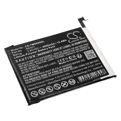 3.85V, Li-Polymer, 4000mAh, SmartPhone battery fits T-mobile, Re001, Revvl 6 5g, Tmaf025g, 15.4Wh Mobile, SmartPhone Cameron Sino Technology Limited (Smartphone)