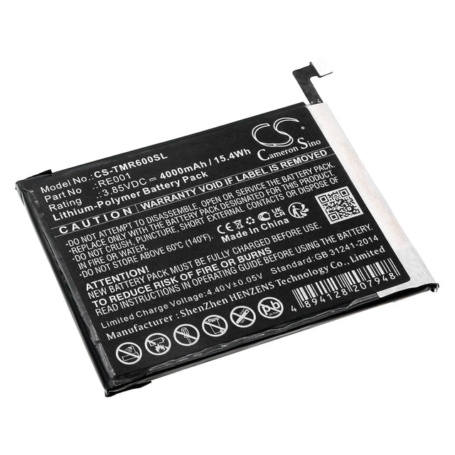 3.85V, Li-Polymer, 4000mAh, SmartPhone battery fits T-mobile, Re001, Revvl 6 5g, Tmaf025g, 15.4Wh Mobile, SmartPhone Cameron Sino Technology Limited (Smartphone)