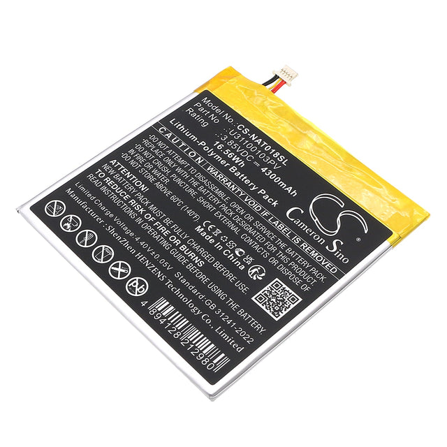 3.85V, Li-Polymer, 4300mAh, Tablet battery fits Onn, U31100103pv, 16.56Wh Tablet Cameron Sino Technology Limited