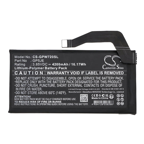 3.85V, Li-Polymer, 4350mAh, SmartPhone battery fits Google, Gp5je, Pixel 7a, 16.75Wh Mobile, SmartPhone Cameron Sino Technology Limited (Smartphone)
