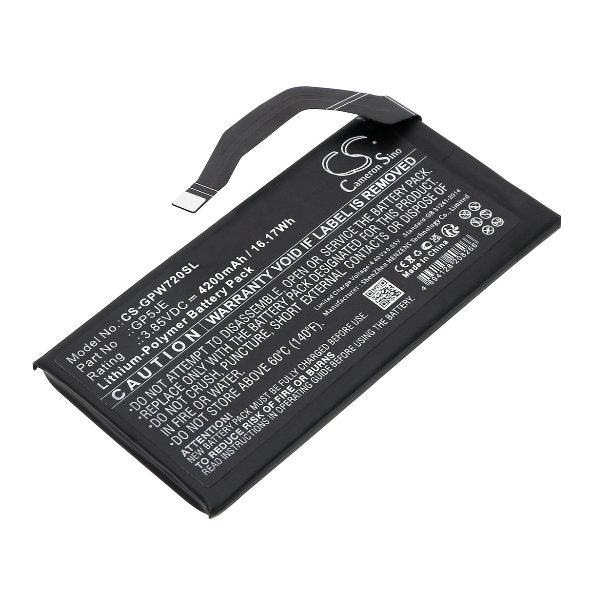 3.85V, Li-Polymer, 4350mAh, SmartPhone battery fits Google, Gp5je, Pixel 7a, 16.75Wh Mobile, SmartPhone Cameron Sino Technology Limited (Smartphone)