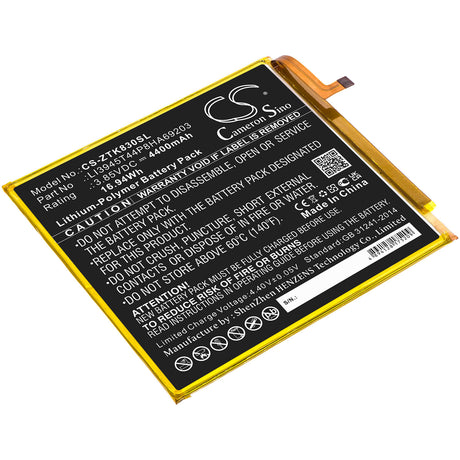 3.85V, Li-Polymer, 4400mAh, Tablet battery fits Zte, Li3945t44p8ha69203, Grand X View 2, K83, 16.94Wh Tablet Cameron Sino Technology Limited