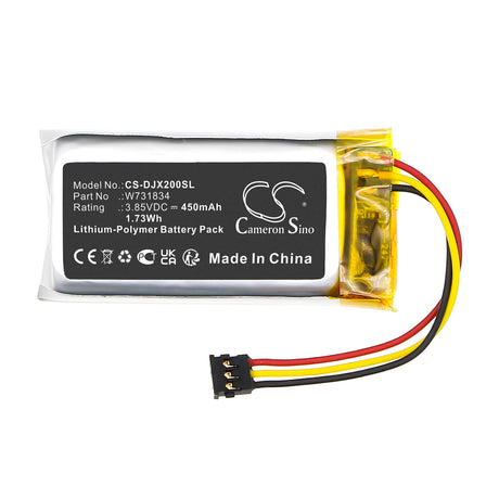 3.85V, Li-Polymer, 450mAh , Microphone battery fits Dji, W731834, Mic 2 Charging Case, 1.73Wh Microphone Cameron Sino Technology Limited