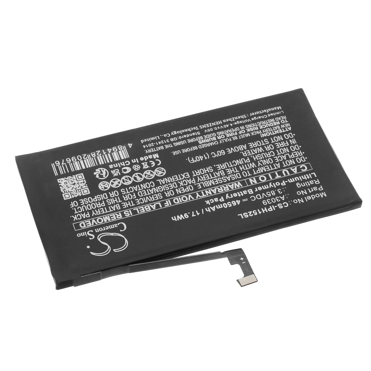 3.85V, Li-Polymer, 4650mAh, SmartPhone battery fits Apple, A3039, Iphone 15 Plus, 17.9Wh Mobile, SmartPhone Cameron Sino Technology Limited (Smartphone)