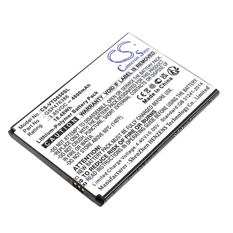 3.85V, Li-Polymer, 4800mAh, SmartPhone battery fits Vortex, Gsp476386, Hd65 +, Hd65plus, 18.48Wh Mobile, SmartPhone Cameron Sino Technology Limited (Smartphone)