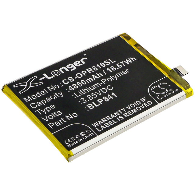 3.85V, Li-Polymer, 4850mAh, SmartPhone battery fits Oppo, Blp841, Realme 8, Realme Q3, 18.67Wh Mobile, SmartPhone Cameron Sino Technology Limited (Smartphone)