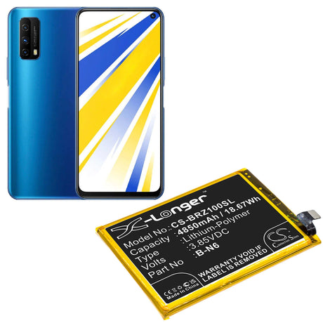 3.85V, Li-Polymer, 4850mAh, SmartPhone battery fits Vivo, B-n6, Iqoo Z1x 5g, V2012, 18.67Wh Mobile, SmartPhone Cameron Sino Technology Limited (Smartphone)