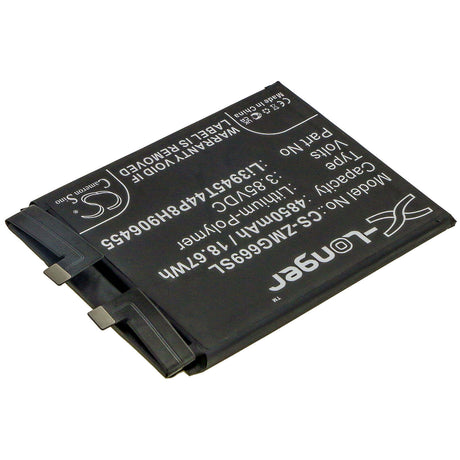 3.85V, Li-Polymer, 4850mAh, SmartPhone battery fits Zte, Li3945t44p8h906455, Nubia Red Magic 6, Nx669j, 18.67Wh Mobile, SmartPhone Cameron Sino Technology Limited (Smartphone)