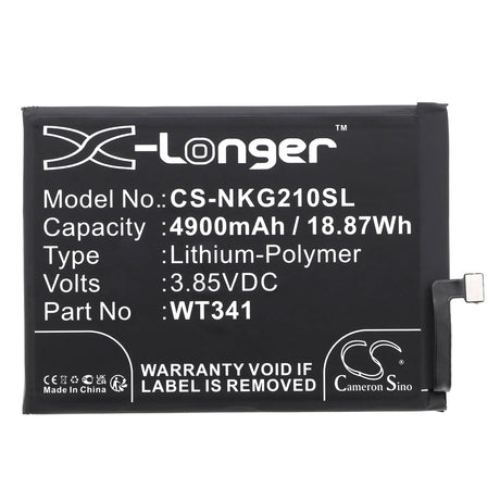 3.85V, Li-Polymer, 4900mAh, SmartPhone battery fits Nokia, Wt341, G21, G21 2022, 18.87Wh Mobile, SmartPhone Cameron Sino Technology Limited (Smartphone)