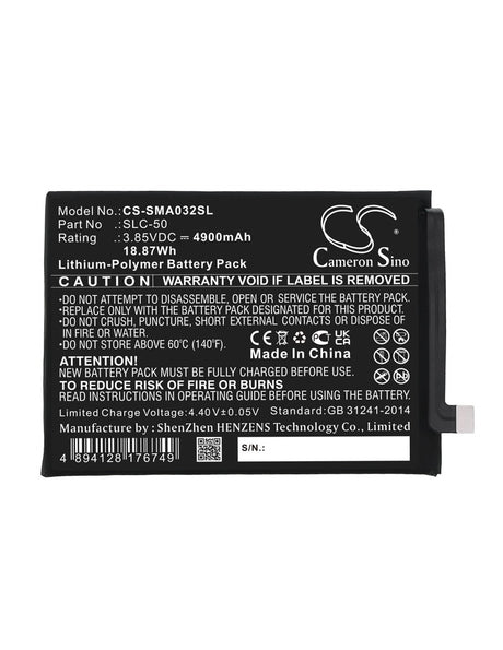 3.85V, Li-Polymer, 4900mAh, SmartPhone battery fits Samsung, Slc-50, Galaxy A03 Core, Sm-a032f, 18.87Wh Mobile, SmartPhone Cameron Sino Technology Limited (Smartphone)