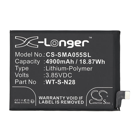 3.85V, Li-Polymer, 4900mAh, SmartPhone battery fits Samsung, Gh81-24241a, Galaxy A05 2023, Sm-a055f, 18.87Wh Mobile, SmartPhone Cameron Sino Technology Limited (Smartphone)